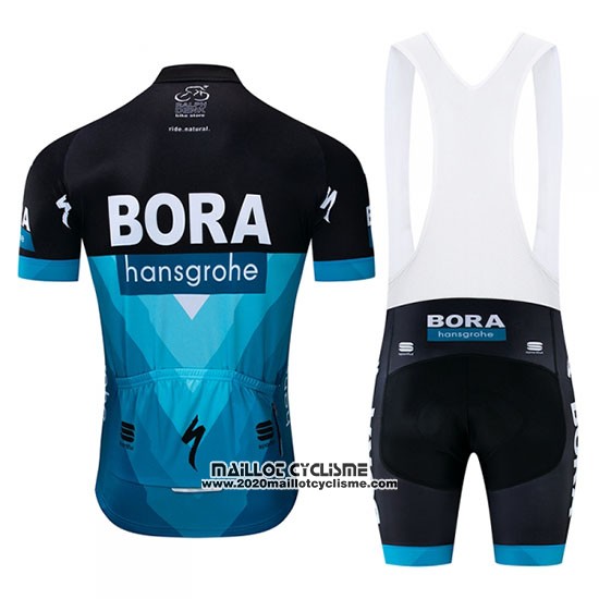 2019 Maillot Ciclismo Bora Noir Bleu Manches Courtes et Cuissard